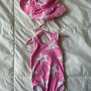 Pink Starfish Kids Swim One Piece